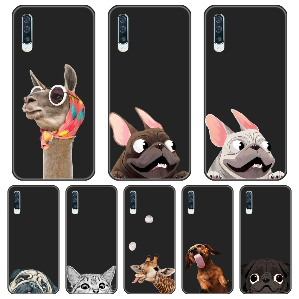 Чехол для телефона Samsung Galaxy A40 A30 A20 A10 мопс собака кот альпака силиконовая Мягкая