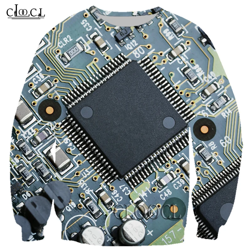 

HX Electronic Chip 3D Print Men Women Sweatshirts Harajuku Hip Hop Long Sleeve Fashion Hot Selling Tracksuit Tops Drop Shipping