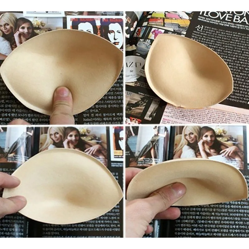 1 Pair Sponge Inserts Bra Pads Push Up Breast Enhancer Inserts Breast Bra Pads Enhancer for Bikini Swimsuit Padding Underwear