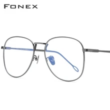 FONEX, оправа для очков из чистого титана, женские винтажные очки с большой близорукостью, оправы для очков по рецепту, мужские, большие очки 8516
