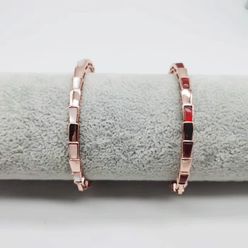 

Wholesale Real S925 Material snake bone shell cuff bangle fashion jewelry rose gold bracelet wristband wristlet jewel women