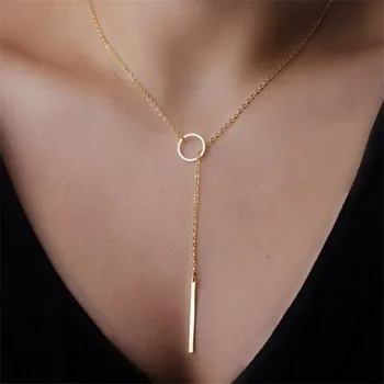 

NEW Fashion Simple Geometric Simple Women Metal Brief Paragraph Clavicle Necklace Jewelry Accessories