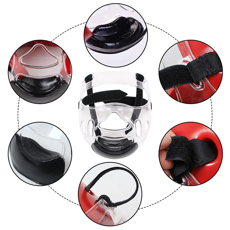 

Removable Taekwondo Helmet Mask Protective Gear Sports Transparent Protective Mask Sports Clear Plastic Face Shield