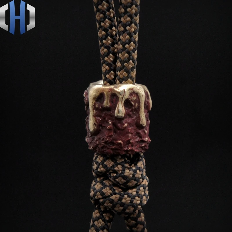 

Solid Volcanic Lava Handmade Beads EDC Umbrella Rope Knife Pendant DIY Key Pendant Knife Beads