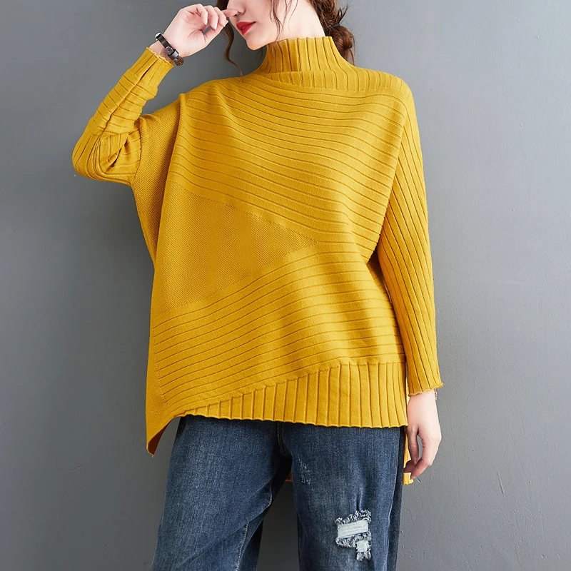 Turtleneck Knitted Oversized Sweater Women New Autumn Winter