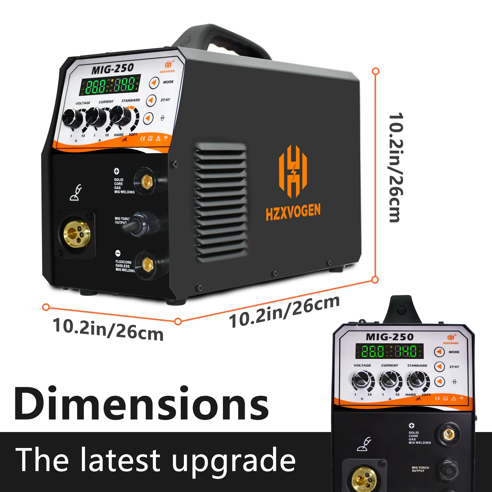 Welding Welders HZXVOGEN MIG Welding Machine Semi-Automatic Argon Welding 4 in 1 Tig Mig Mini Inverter MIG-250 160 A