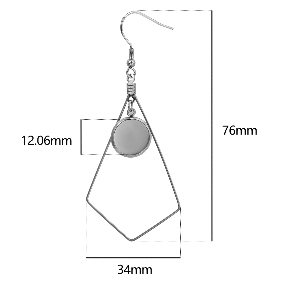 20 шт. 12 мм серьги из нержавеющей стали крюк заготовки под кабошон базовая Камея Лоток настройки подходят 12 мм стекло Кабошоны Ювелирных изделий - Цвет: 010-12mm-20pcs