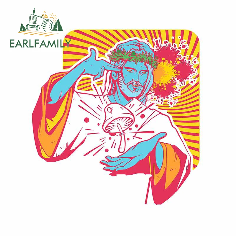 EARLFAMILY 13 см x 12 4 Стикеры для автомобиля в стиле Триппи с изображением Иисуса и