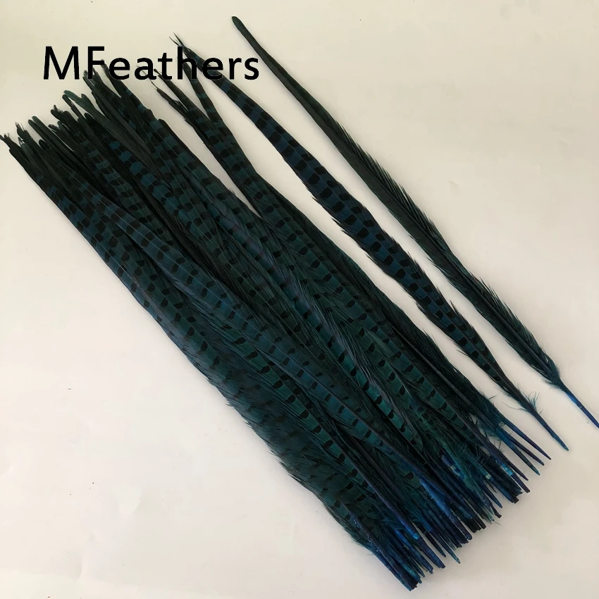 natural turquoise MFeathers 100 шт в переменного тока, 50-55 см 20-22 дюймов золото Краски Ringneck хвосты фазана перья натуральные леди ачерст фазан с меховым карнавальный костюм Dec - Цвет: natural turquoise