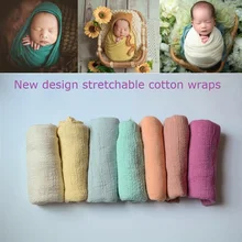 Новорожденный Подставки для фотографий Обёрточная бумага детское одеяло мягкие растягивающиеся хлопковые пеленки фон для фотосъемки младенцев аксессуары