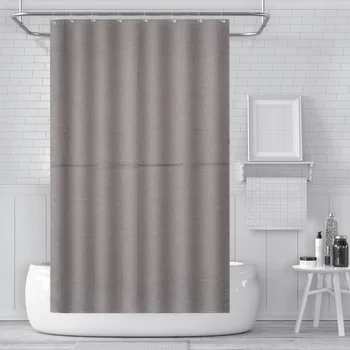 

Linen Shower Curtain Thickening Shower Curtain Waterproof Shower Curtain Simple Bath Curtain for Home Bathroom (Grey, 120x80cm)