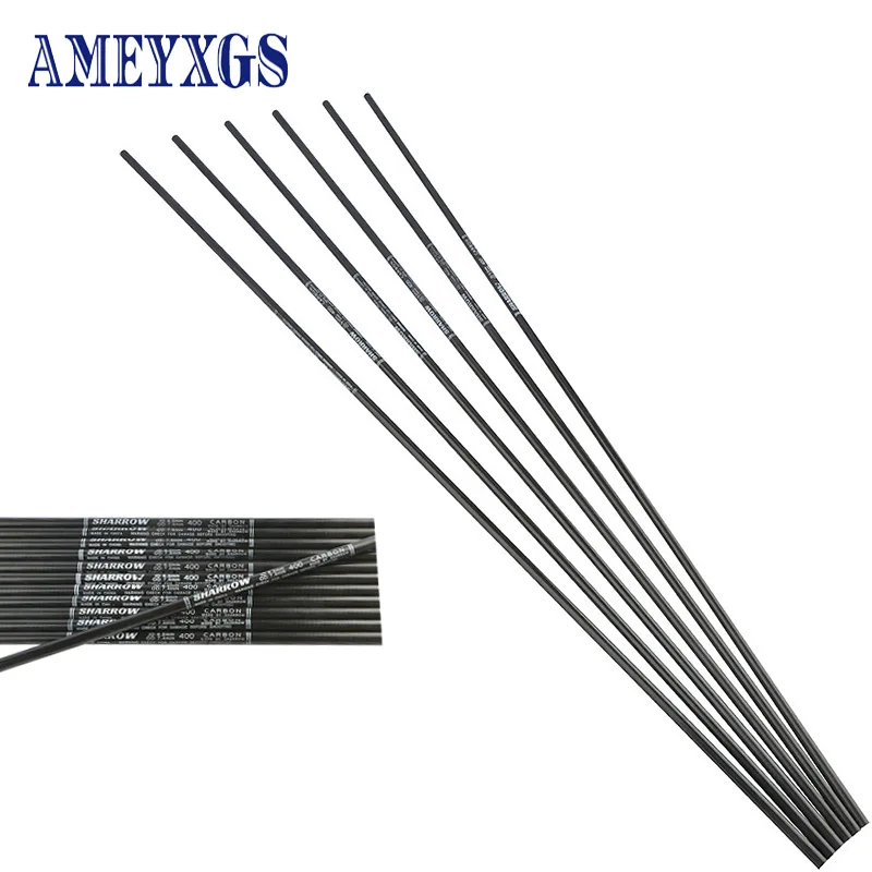

6/12/15pcs Spine 400 Archery Pure Carbon Arrow Shaft 76.2cm ID 6.2mm OD 7.4 mm Hunting Accessories for Recurve/Compound Bow