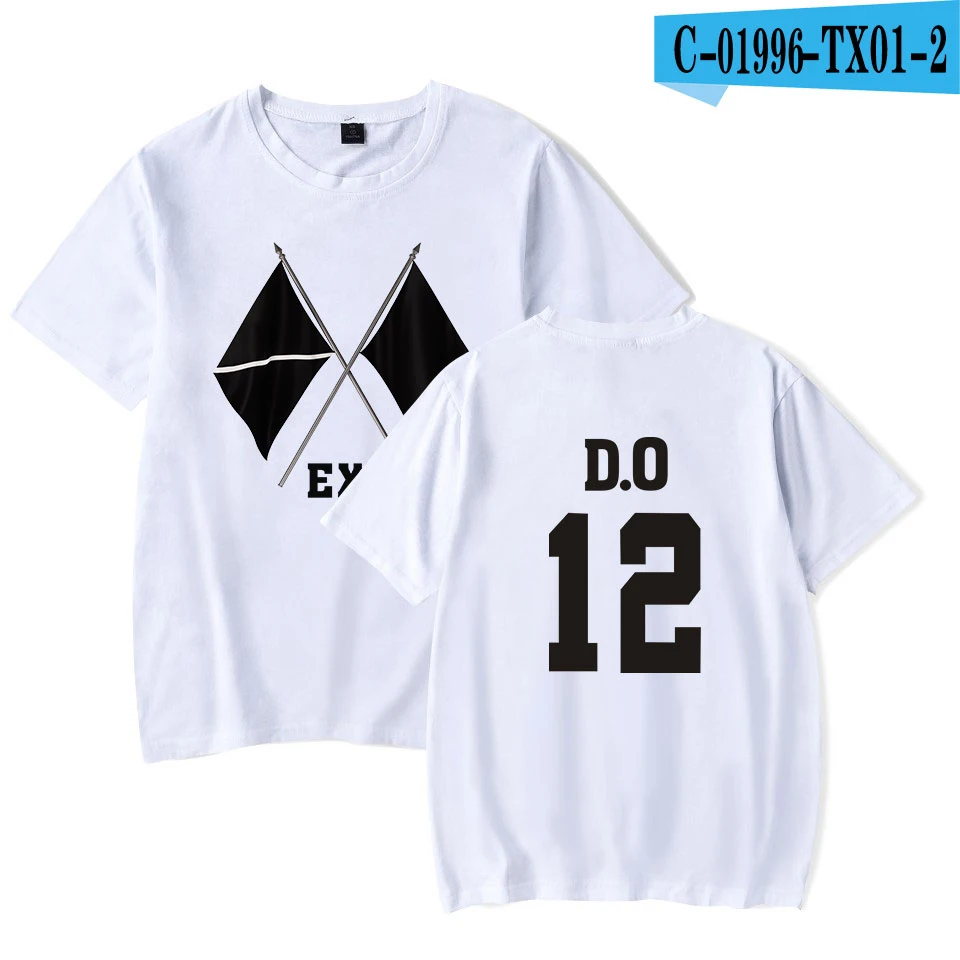 KPOP EXO альбом шестая альбом OBSESSION WE ARE ONE EXO футболка с принтом женская/мужская одежда горячая Распродажа Топы с коротким рукавом Футболка - Цвет: picture color