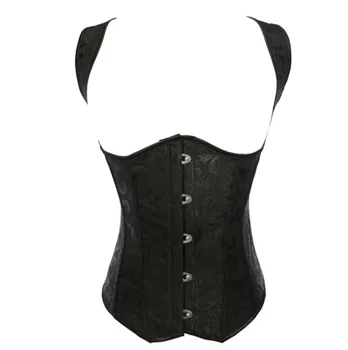 

Gothic Corset 12 Boned Body Shaper For Women Black Jacquard Lace Up Waist Trainer Sexy Corset Buckle For Lady Plus Size 6XL 5XL