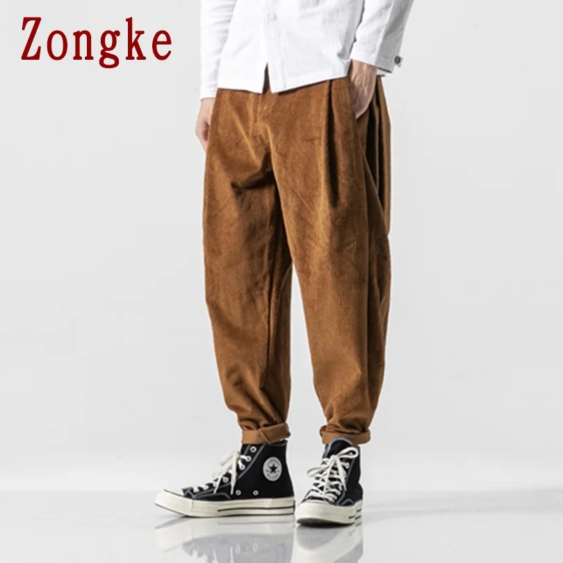 Zongke брюки в тяжелом весе, мужские брюки для бега, мужские брюки, уличная одежда, спортивные штаны, шаровары, мужские брюки, 5XL, осень, новинка