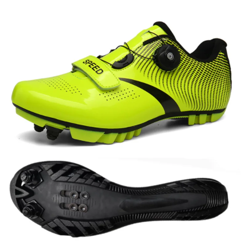 MTB Cycling Shoes Men Professional Road Bicycle Ultralight Sports Sneakers Green