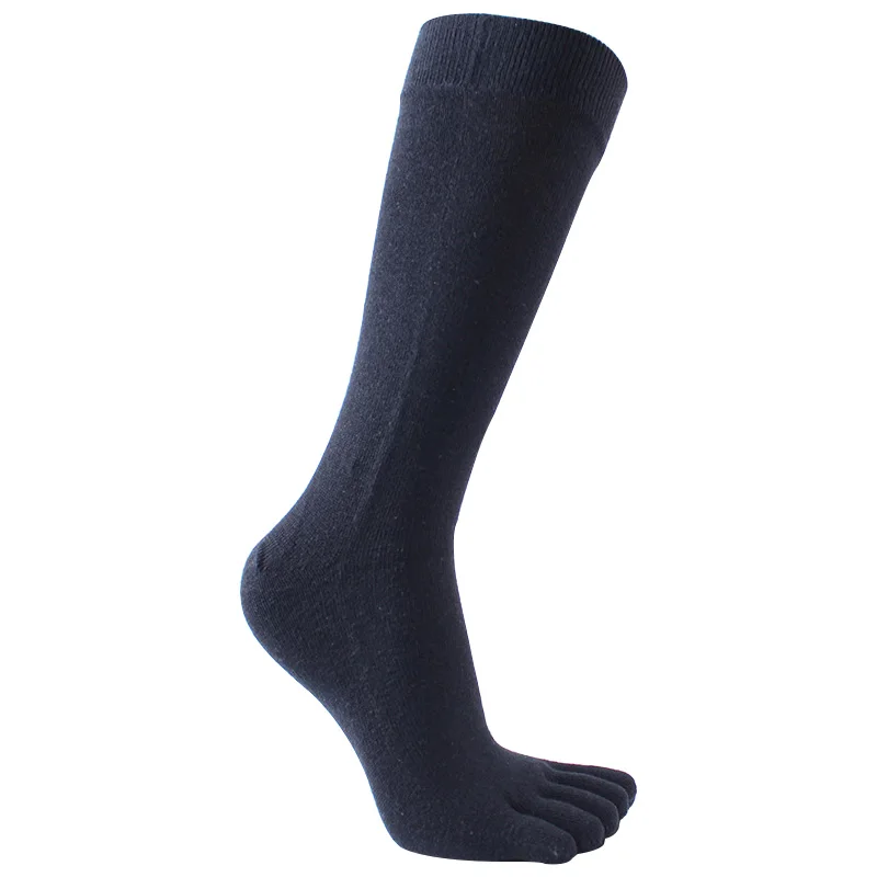 1 pair Men Five Finger Toe Socks Elastic Men's Breathable Soild Cotton Long Sox High Quality Running Compression Socks