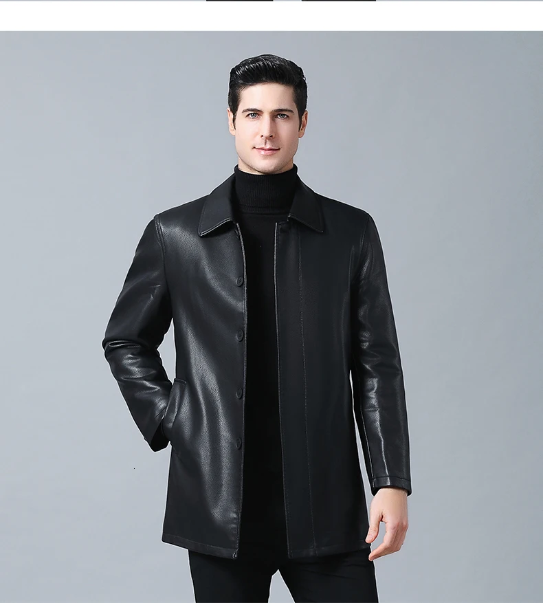 6XL 8XL 5XL осенне-зимняя кожаная одежда из натуральной кожи модная деловая повседневная куртка мужская тонкая ветровка мужская верхняя одежда