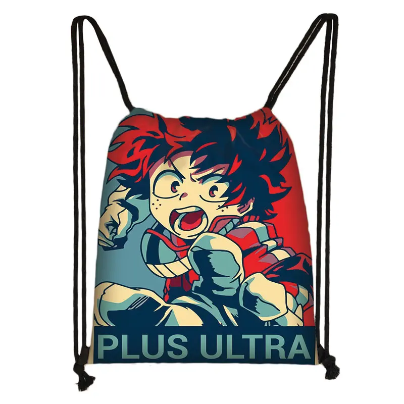 japanese anime Boku No Hero Academia drawstring bag My Hero Academia casual backpack teenager storage bag women men travel bags - Цвет: skdmyhero04