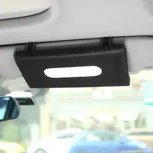 Автомобильный тканевый ящик Универсальный PU авто солнцезащитный козырек подвесной тканевый держатель для салфеток крышка аксессуары для укладки