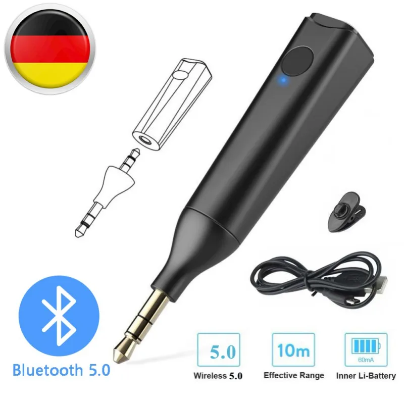 Автомобильные аксессуары, автомобильный беспроводной Bluetooth V5.0+ EDR аудио приемник, AUX кабель, адаптер 3,5 мм
