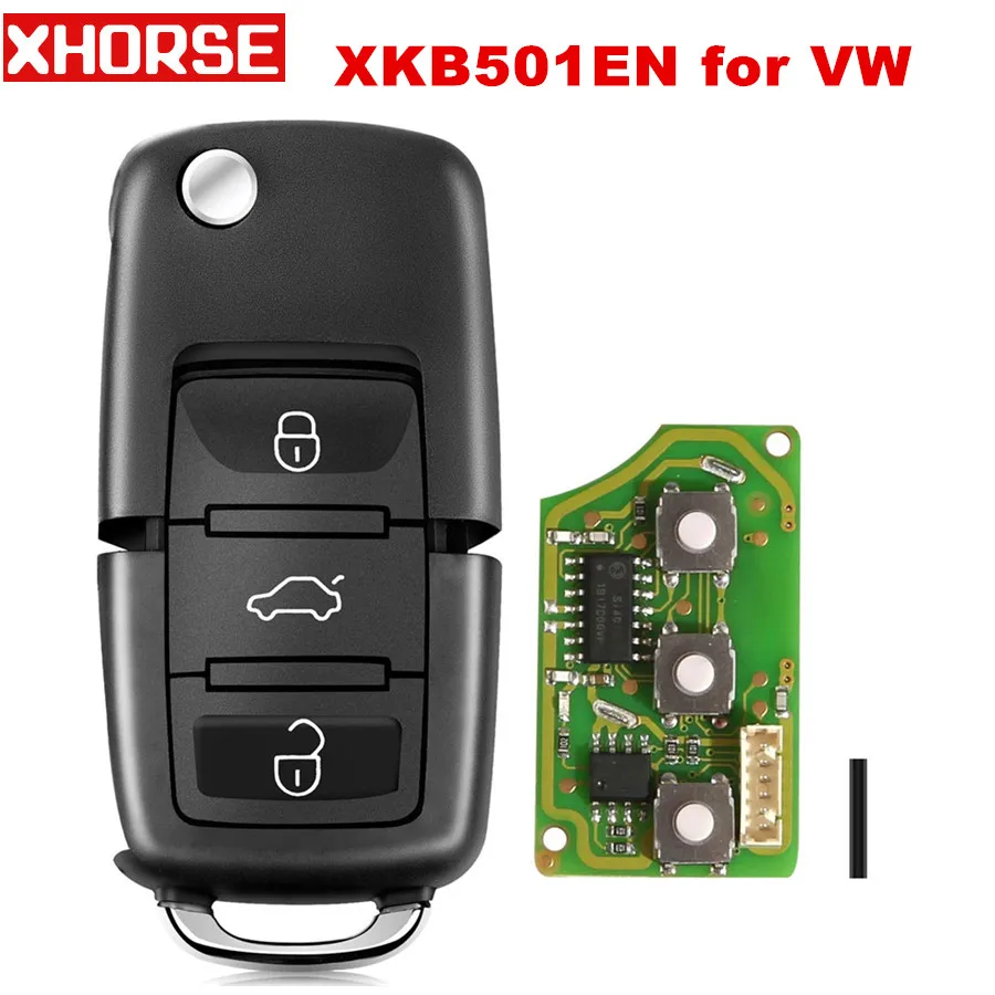 Универсальный проводной дистанционный ключ XHORSE XKB501EN для Volkswagen B5 Тип 3 кнопки VVDI