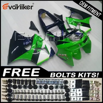

Custom motorcycle plastic cover for ZX6R 1998-1999 ABS motor panels green black white+gifts
