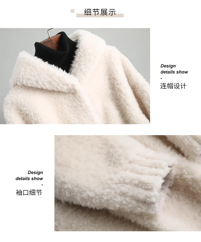 Пальто из натурального меха женская зимняя куртка с капюшоном Корейская шерстяная шуба и куртки Abrigos Mujer Invierno KQN59428 KJ3155