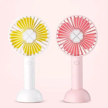 

Creative Lucky Grass Handheld USB Rechargeable Mini Portable Portable Student Big Wind Three Small Fan