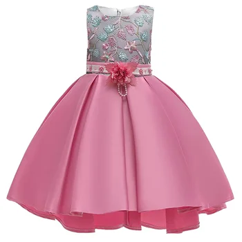 

2019 Flowers Baby Girl Dress Kids Ball Gown Kids Dresses Children Clothing Party Wedding Princess Dress Vestidos