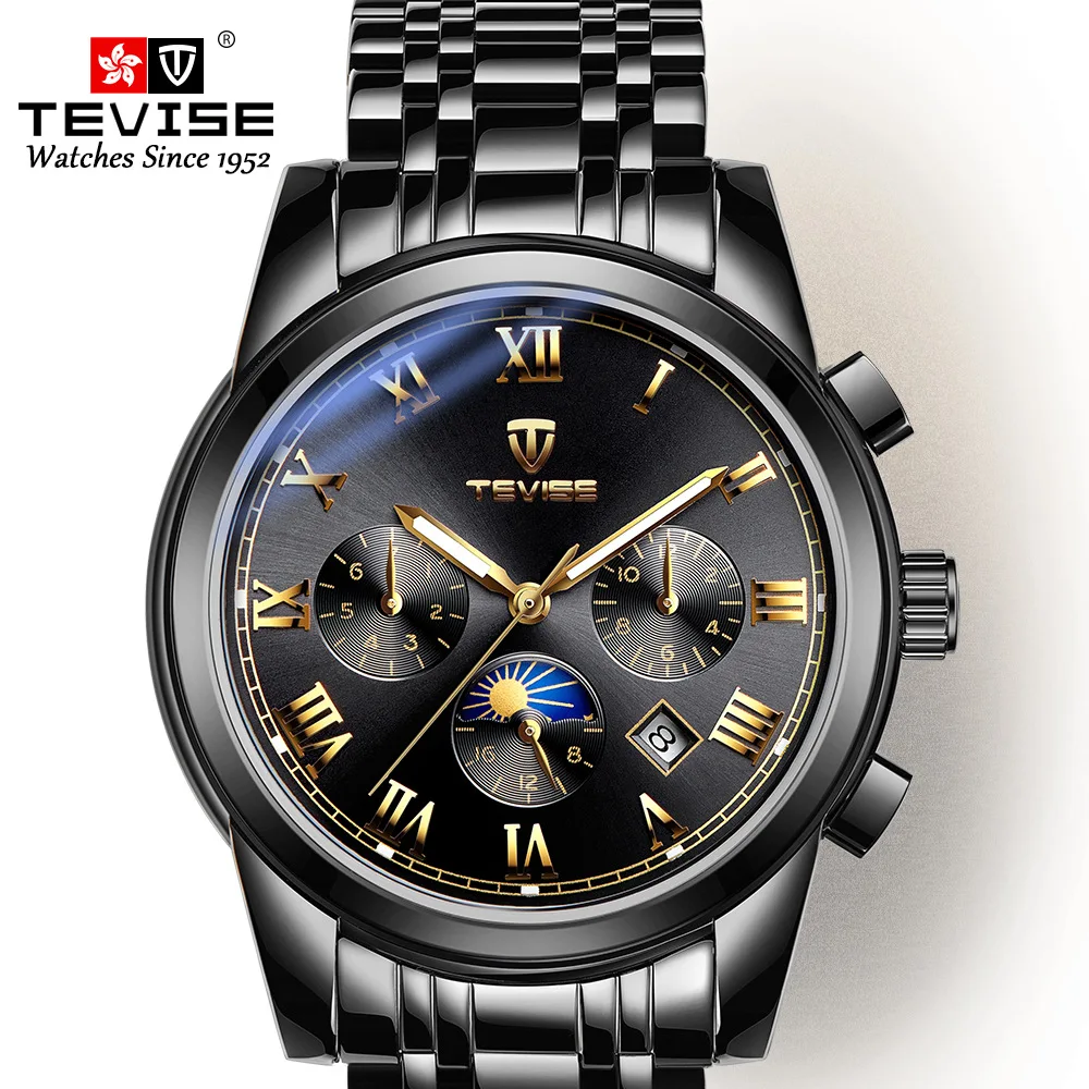 

Switzerland Twiss Multi-functional Watch Men Fully Automatic Analog Watch Steel Belt Hollow out Fashion Watch Night Light MEN'S
