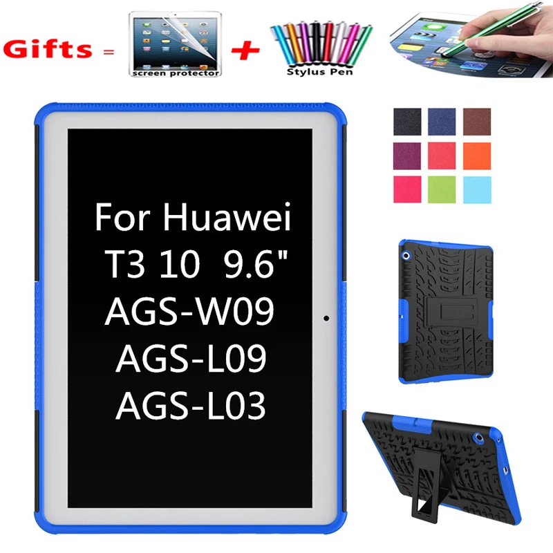 Чехол для huawei MediaPad T3 10 AGS-W09 AGS-L09 AGS-L03 9,6 "Обложка Heavy Duty 2 в 1 Гибридный Прочный долговечный принципиально Tablet Shell