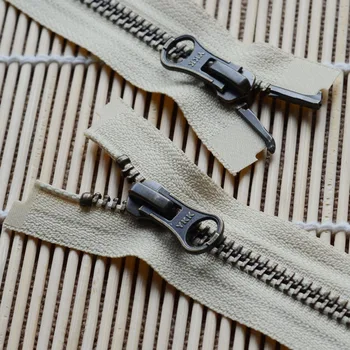 

ykk5# green bronze double deep cream-colored zipper 50-100cm 5# zinc alloy zipper placket double zipper clothing