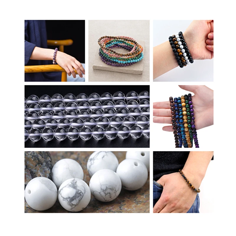 Natural Black White Lava Stone Beads Round Loose Beads Spacer Volcanic Rock For Jewelry Making DIY Bracelet Wholesale 4-14mm