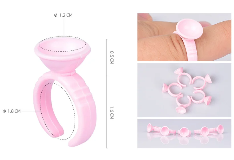 100Pcs Disposable Caps Microblading Pink Ring Tattoo Ink Cup For Women Men Tattoo Needle Supplies Accessorie Makeup Tattoo Tools