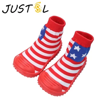 

JUSTSL Children Socks Toddler Shoes Baby Kids Autumn Home First Walk Shoes Boys Girls Breathable Soft Bottom Sport Shoes