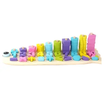 

Fish Shaped Logarithmic Board Cartoon Animal Digital Puzzles Kid Educational Toy Colorful wooden toys Multi-mode training