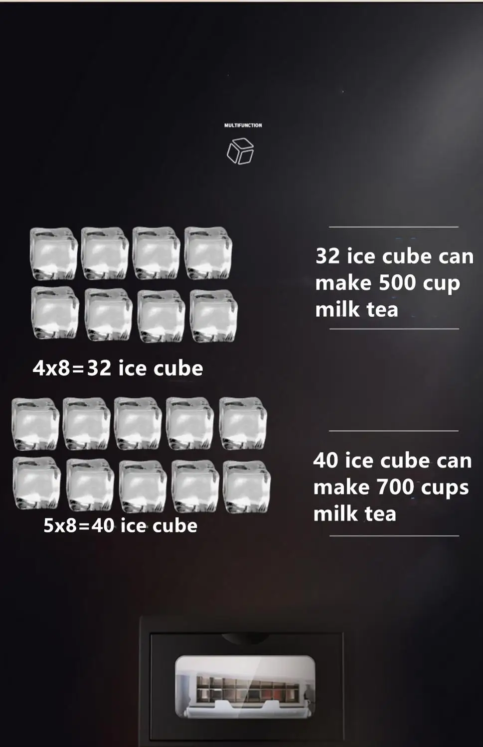 HICON 50KG 68KG ice machine commercial milk tea shop  bar automatic cube ice maker ice cube machine Машина, которая делает лед 5