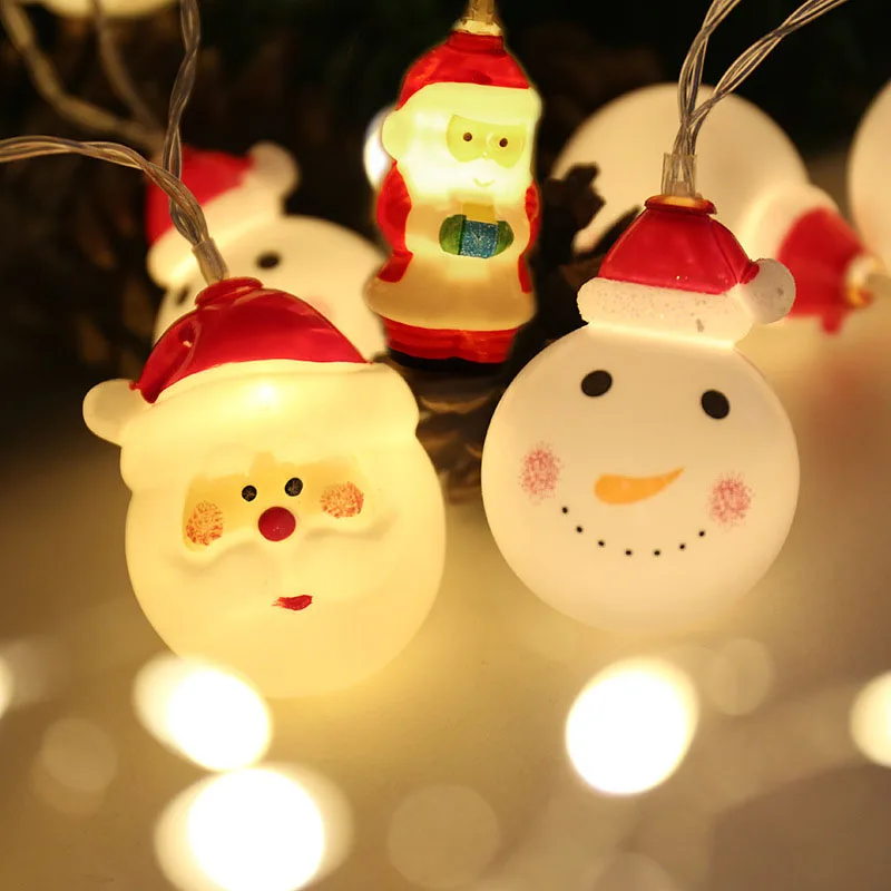 Рождественские украшения для дома, украшения для рождественской елки, Санты, декоративный светодиодный светильник с медной проволокой