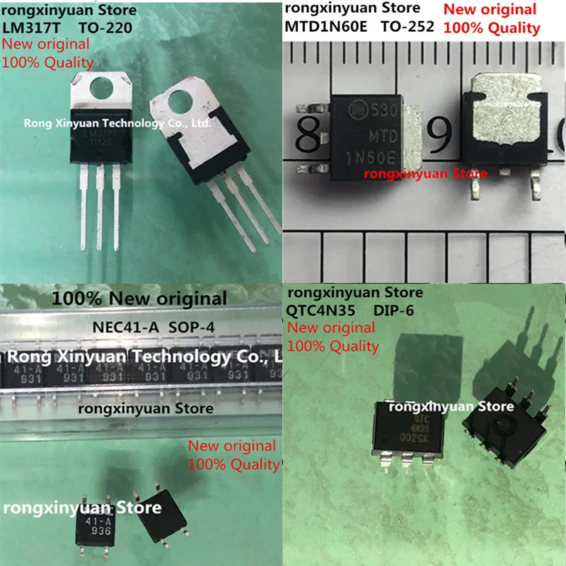 10 шт./лот LM317T LM317 TO 220 MTD1N60E MTD1N60 1N60E 252 NEC41 A 41 SOP 4 QTC4N35 4N35 DIP 6 100% Новый