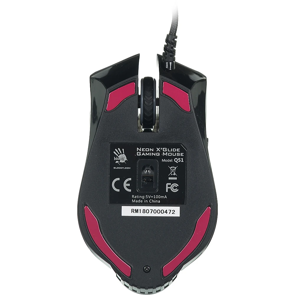 Мышь A4 Bloody Q51 черный/рисунок оптическая(3200dpi) USB игровая(8but