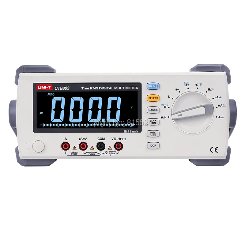 UT8803N Настольный верхний мультиметр DMM True RMS EBTN DCV/ACV/DCA/ACA Ohmmeter индуктивно-емкостный измерения температуры