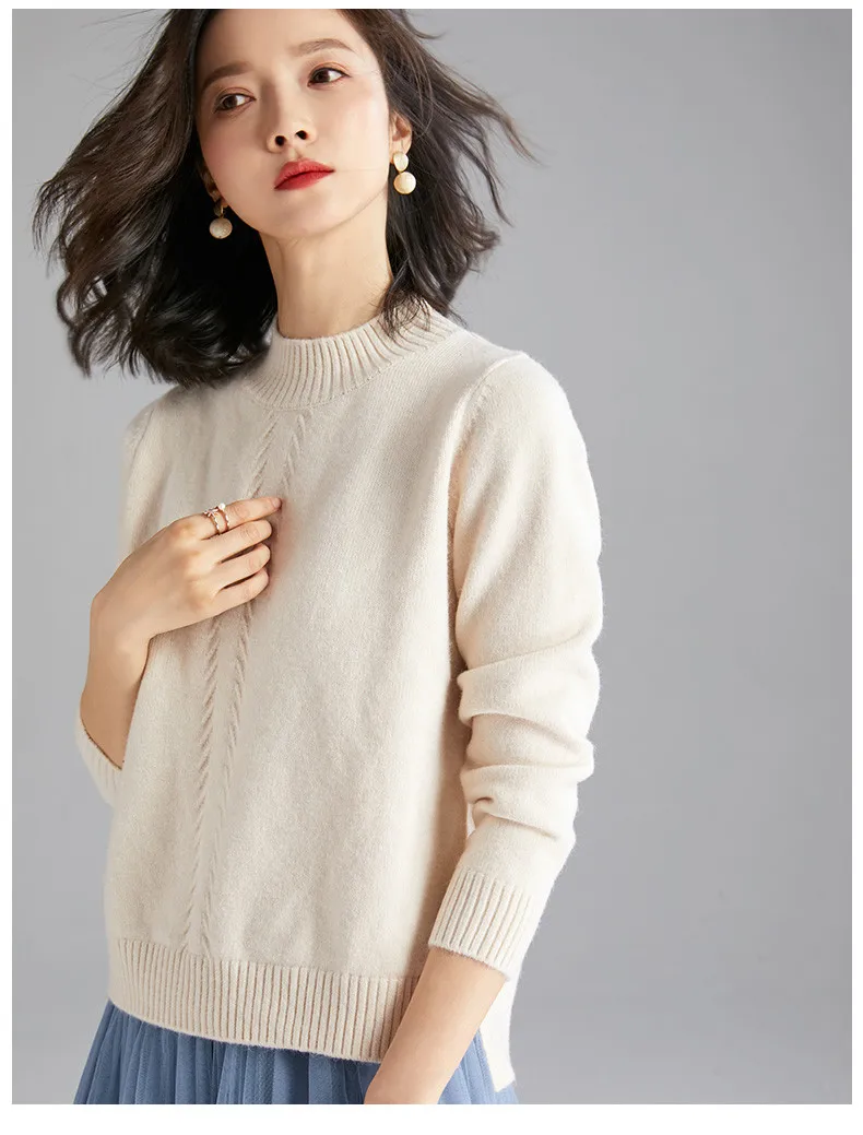 XJXKS Women Turtleneck Sweater Autumn Winter New High Quality Casual Cashmere Sweater Women Knitted Warm Pullover