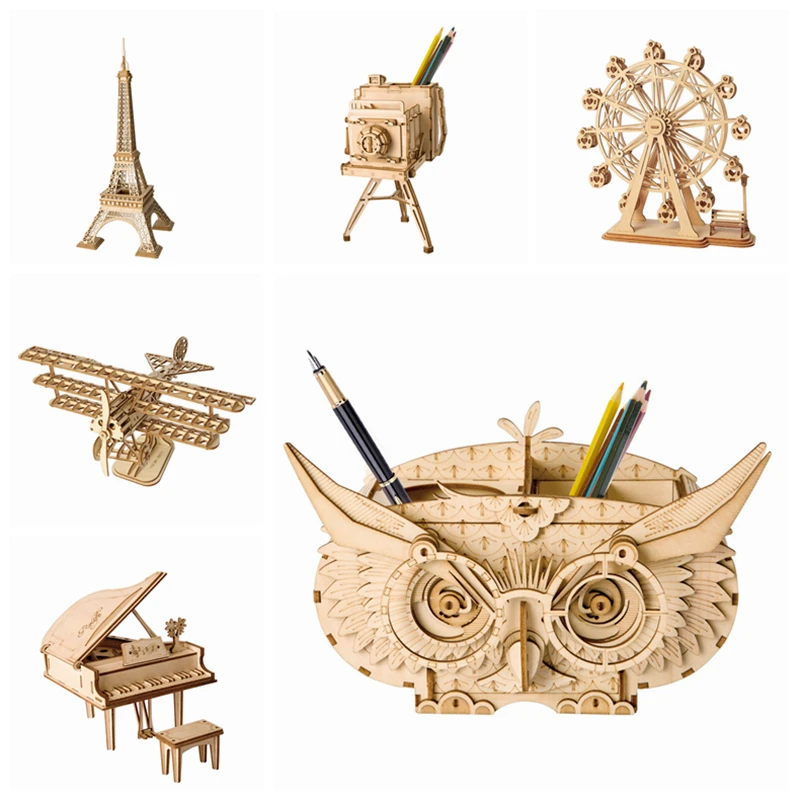 3D Wooden Puzzle Walking Owl Toy Assembly Animal Puzzle Home Decoration DIY Crafts Children Gifts