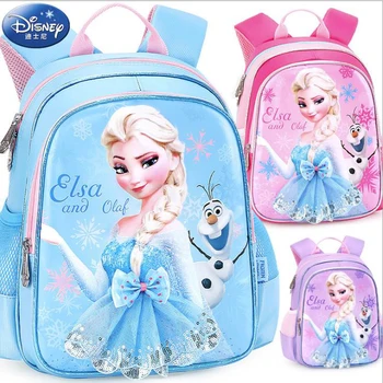 

2019 Disney frozen backpack Elsa Anna Snow Queen Princess cute Bow-knot Backpacks kids School Bag Breathable backpack girls gift