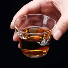 Креативная 65 мл чайная чашка утолщенная термостойкая стеклянная Серебряная чашка кунг-фу Мастер маленькая чайная миска-контейнер посуда для напитков чайная посуда Декор