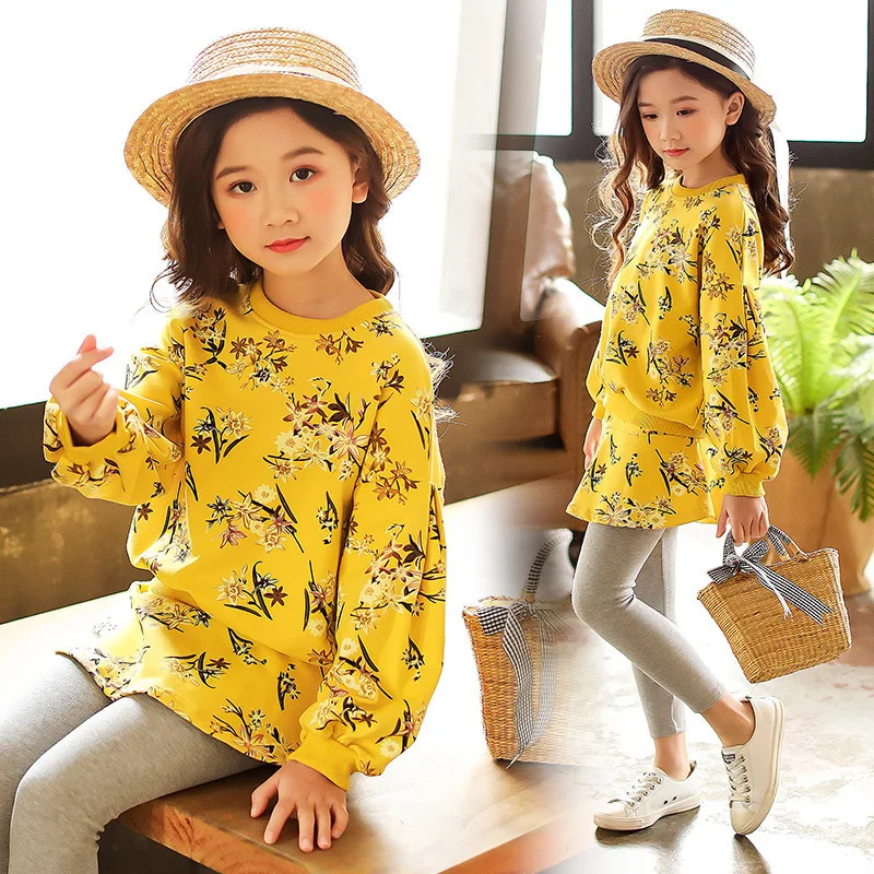 

Korean-style Childrenswear Girls Spring Clothing Set 2019 New Style Little Girl Fashionable Western Style Two-Piece Set Spring A