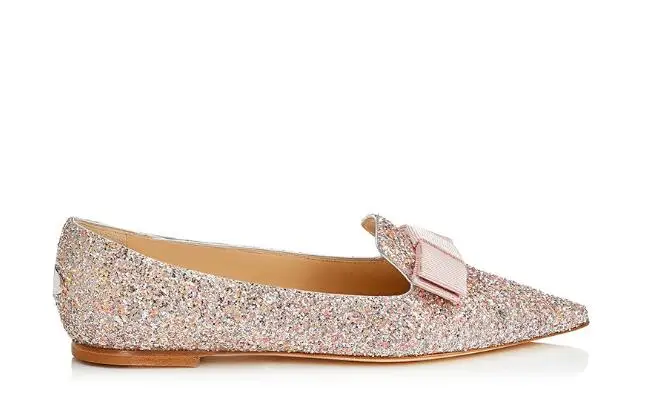 nude New woman autumn spring shoes Top quality Gradient pink Glitt pointed tole flats Female women work shoes fashion design shoes - Color: nude