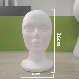 26 cm high Пенополистирол пенопласт пена белая голова модель для мужчин и женщин/женская голова манекена парики очки крышка Дисплей Держатель Статуэтка - Цвет: 26 cm high