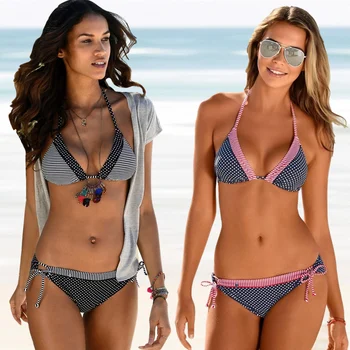

Push Up Bikini Women Swimwear Biquinis Set Brazilian Sexy Swim Suit For Women Bathing Suit Backless Triangle Bottom Bikinis Set